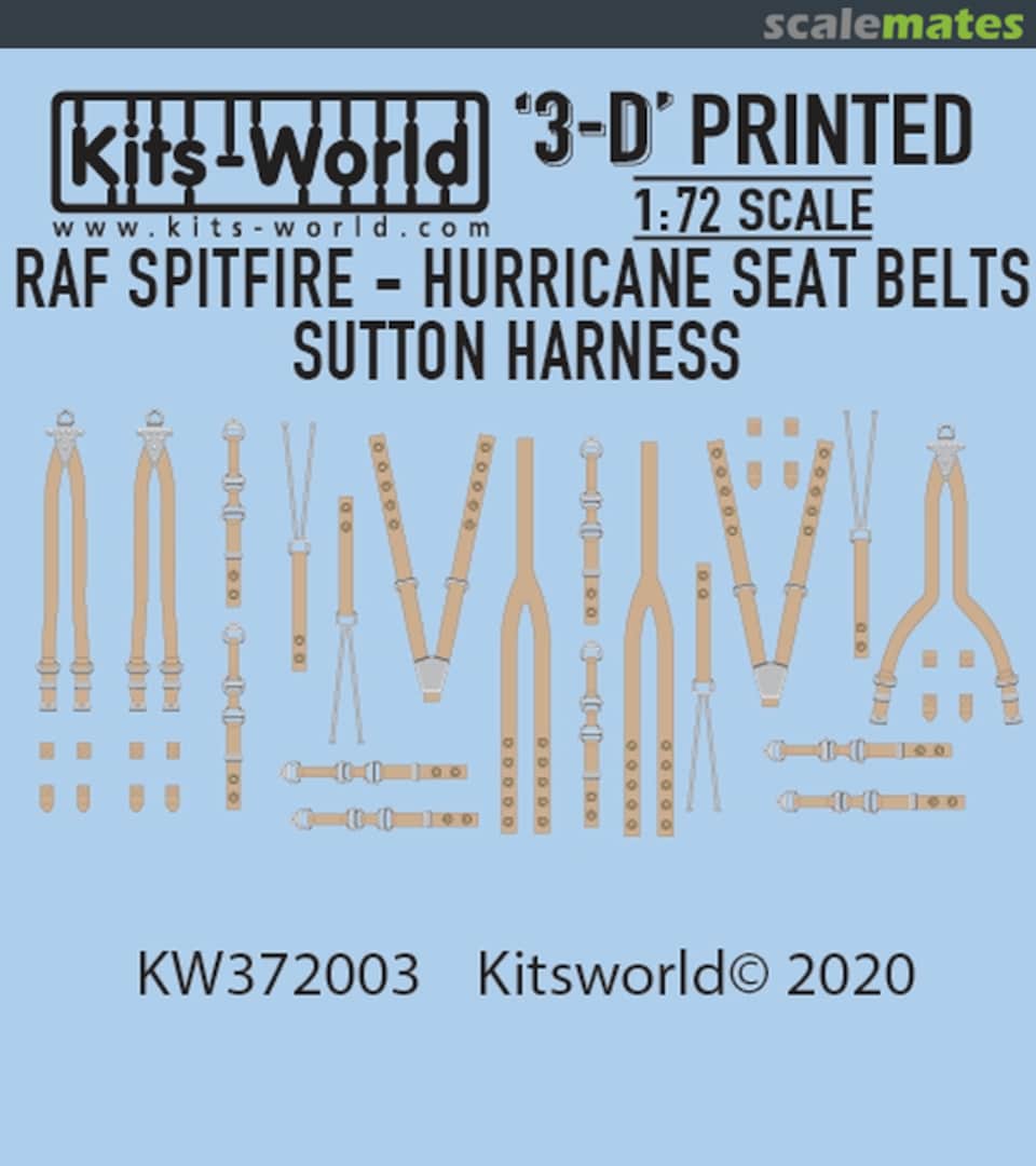 Boxart RAF Spitfire - Hurricane Seat Belts KW3D172003 Kits-World Boxart RAF Spitfire - Hurricane Seat Belts KW3D172003 Kits-World