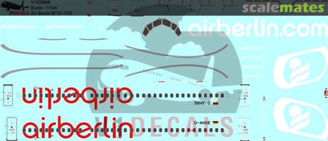 Boxart Air Berlin Boeing 737-700 V1D0686-144 V1 Decals