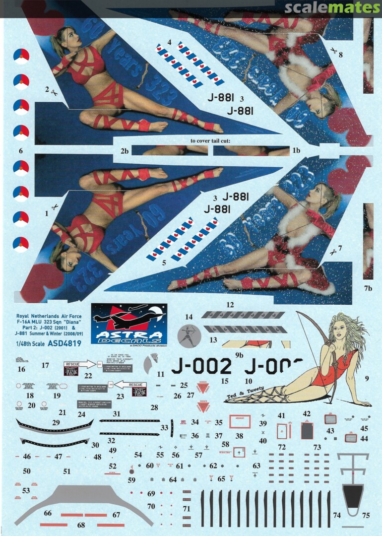 Contents F-16A MLU Royal Netherlands Air Force ASD-4819 Astra Decals Contents F-16A MLU Royal Netherlands Air Force ASD-4819 Astra Decals