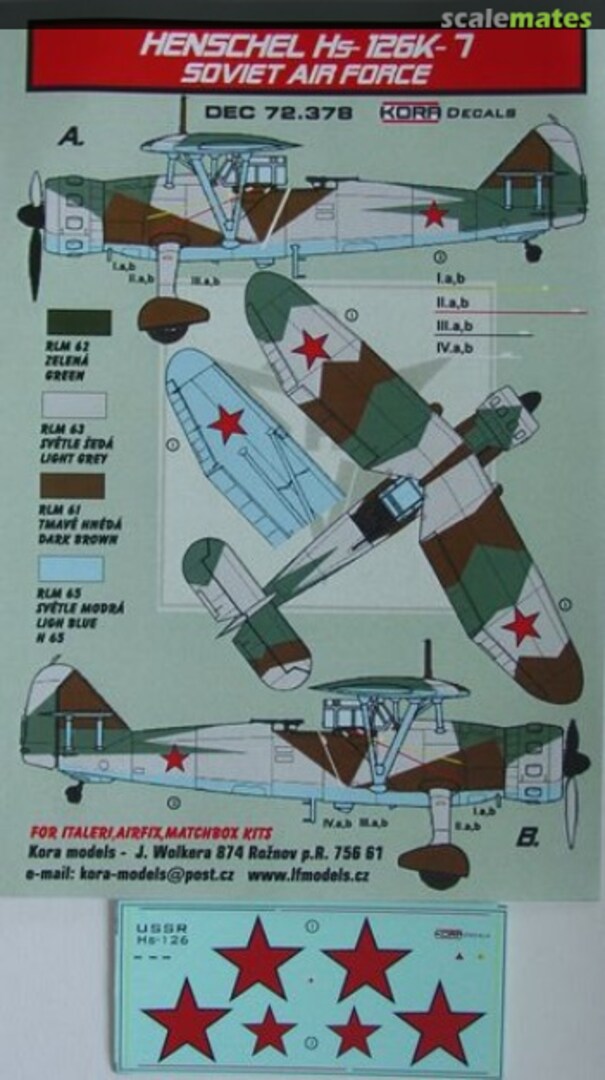 Boxart Henschel Hs-126K-7 DEC72378 Kora Models Boxart Henschel Hs-126K-7 DEC72378 Kora Models