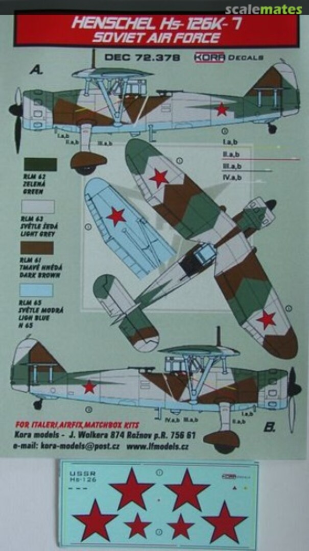 Boxart Henschel Hs-126K-7 DEC72378 Kora Models