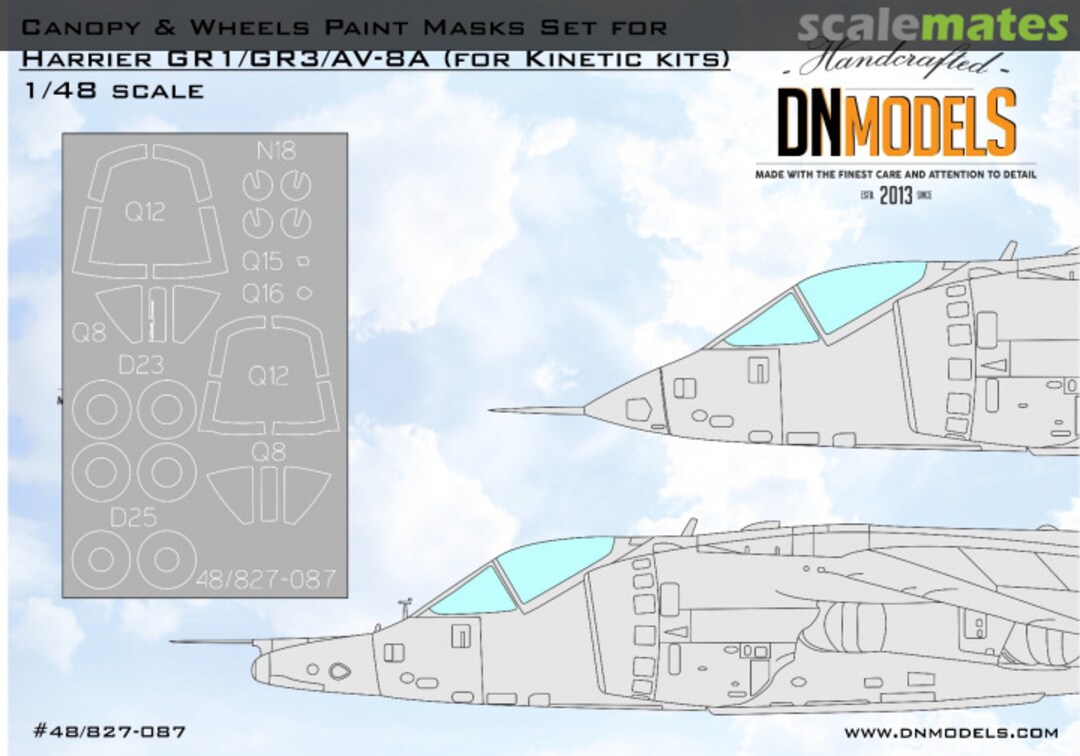 Boxart Harrier GR.1/GR.3 & AV-8A - Canopy & Wheels Paint Masks 48/827-087 DN Models