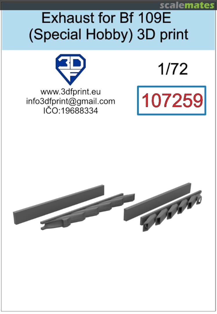 Boxart Exhaust for Bf 109E 107259 3DF Print