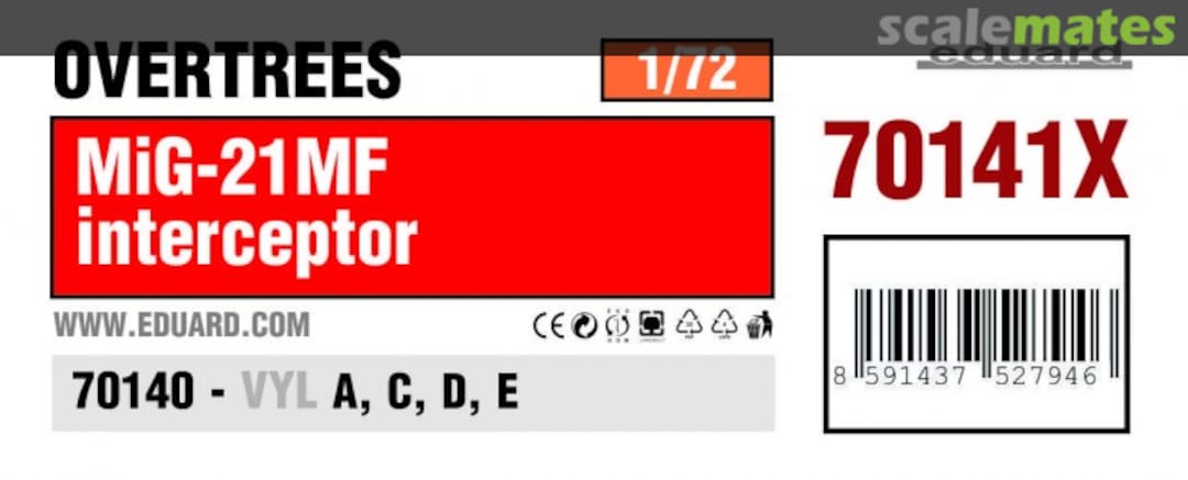 Boxart MiG-21MF interceptor 70141X Eduard
