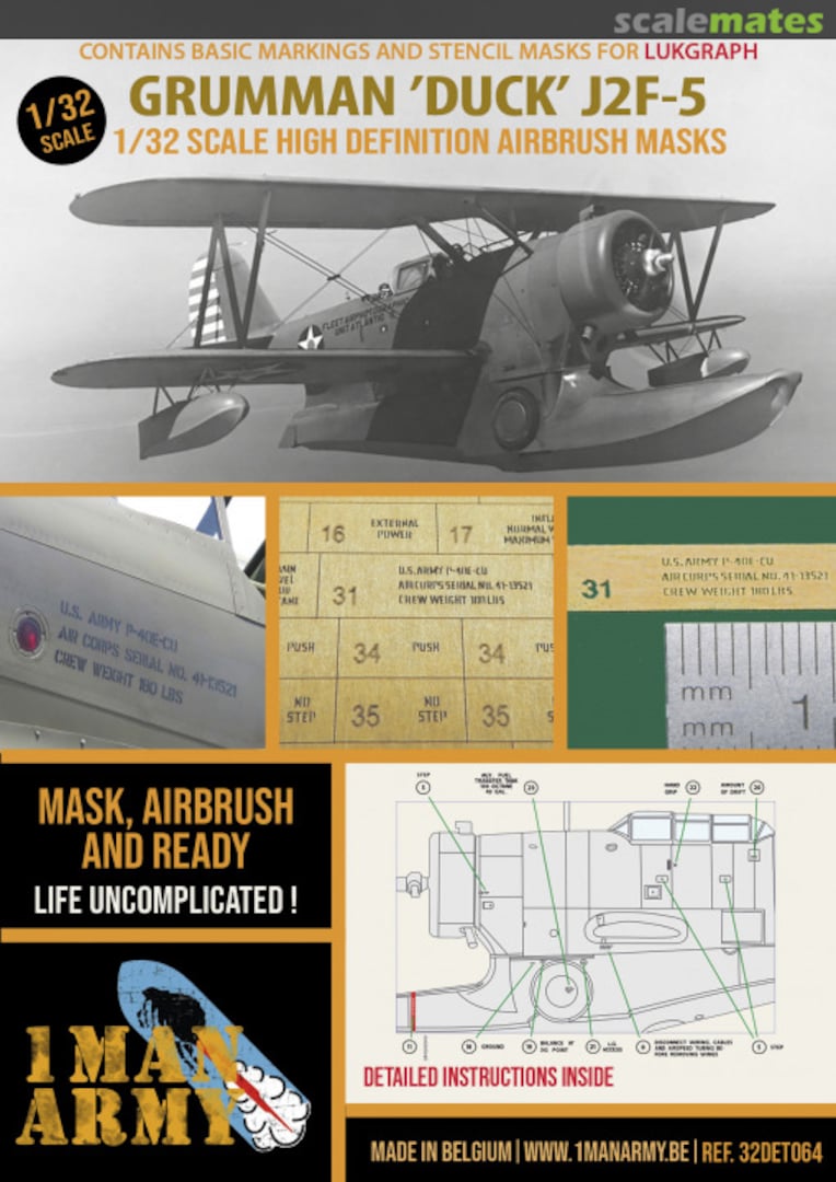Boxart Grumman "Duck" J2F-5 masks 32DET064 1ManArmy