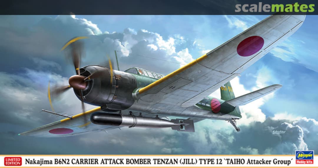 Boxart Nakajima B6N2 Carrier Attack Bomber Tenzan (Jill) Type 12 `Taiho Attacker Group´ 07486 Hasegawa