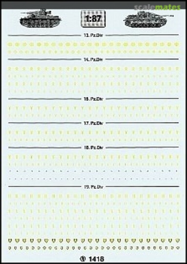 Boxart Panzer-Divisionszeichen 13. - 19. Division 1418 TL-Modellbau