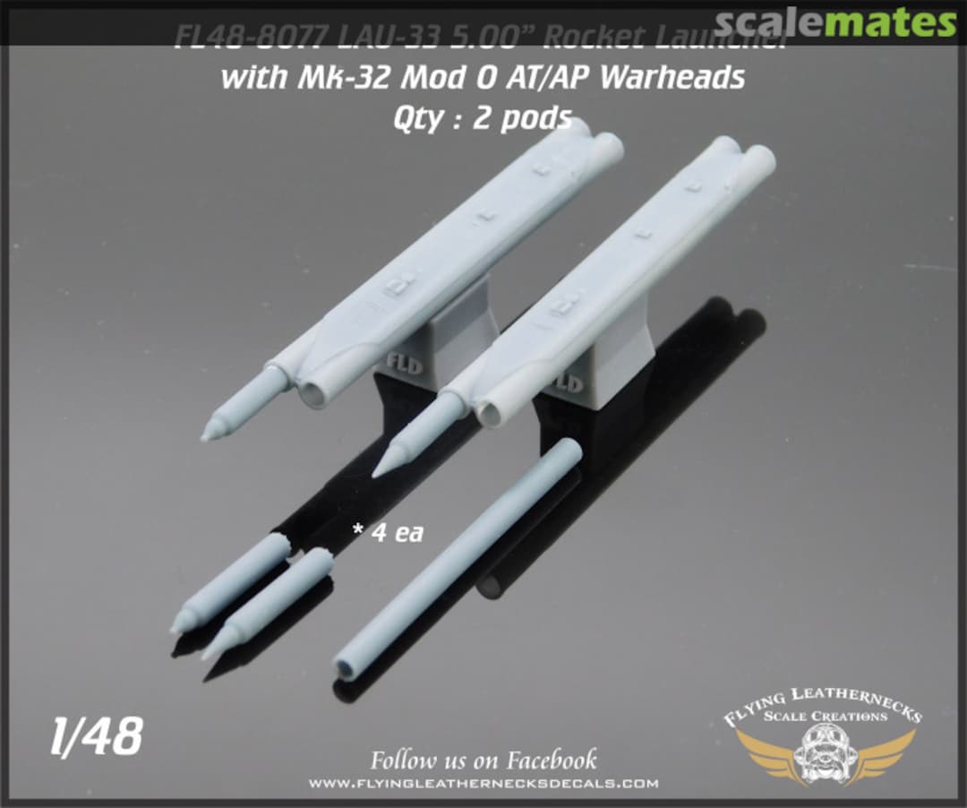 Boxart LAU-33 Dual 5.00" Rocket Launcher (with rockets and warheads) FL48-8077 Flying Leathernecks