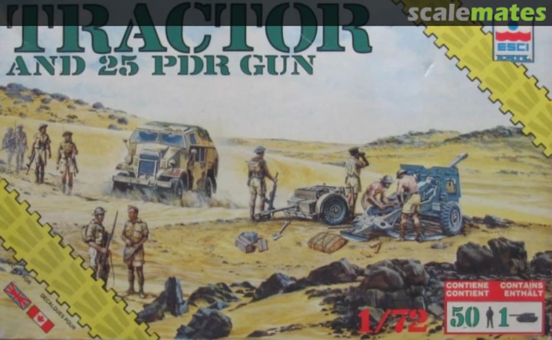 Boxart Tractor and 25 PDR gun 8614 ESCI/ERTL