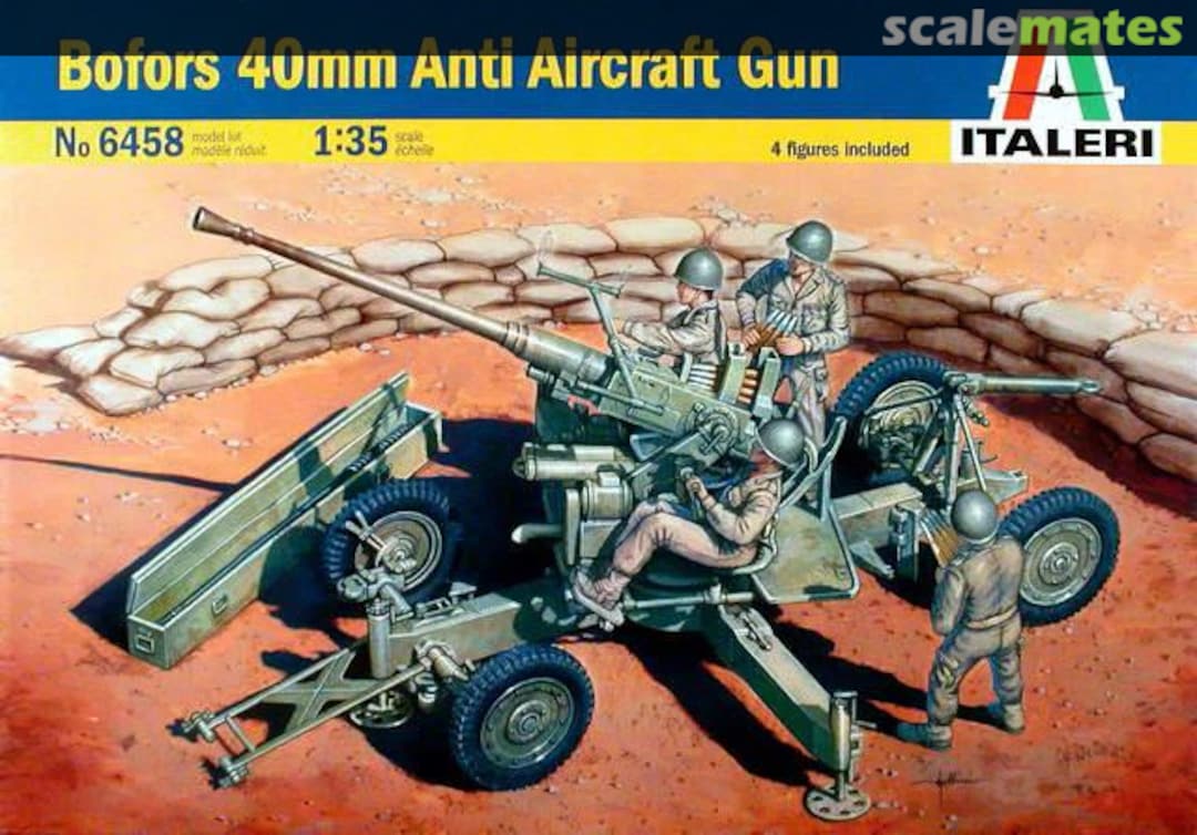 Boxart Bofors 40mm Anti Aircraft Gun 6458 Italeri Boxart Bofors 40mm Anti Aircraft Gun 6458 Italeri