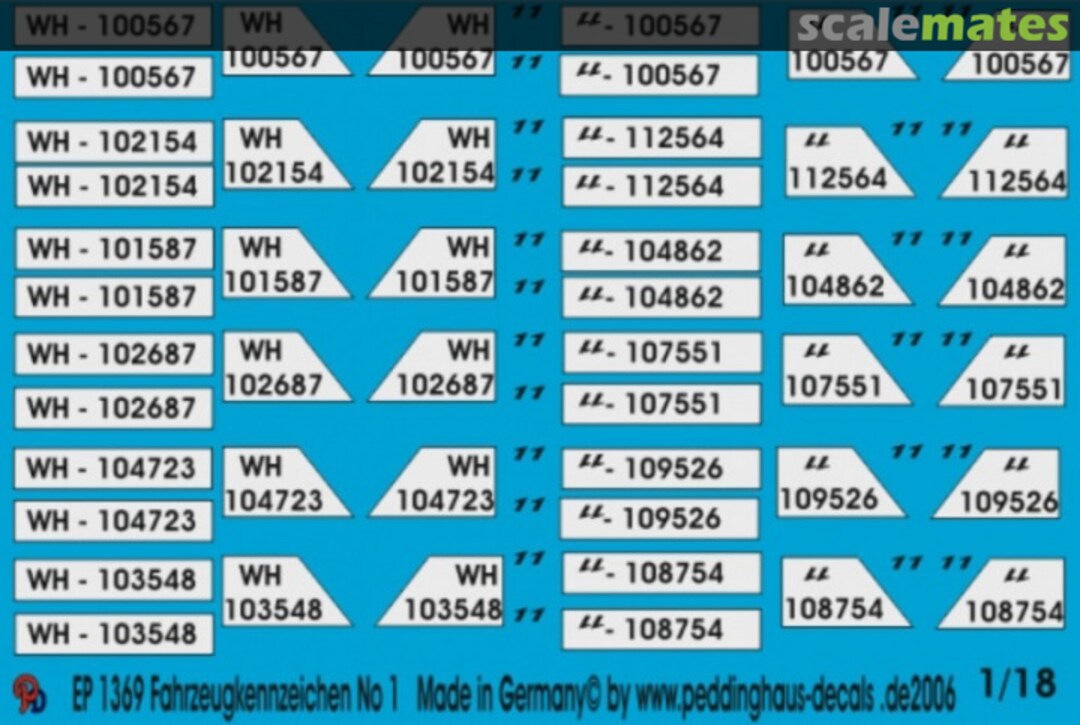 Boxart Deutsche Fahrzeugkennzeichen EP 1369 Peddinghaus-Decals