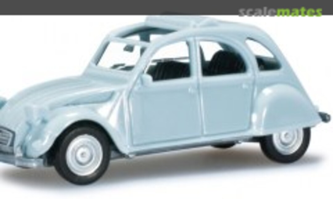 Citroen 2 CV with folding top open, light blue (Herpa 020824-004)