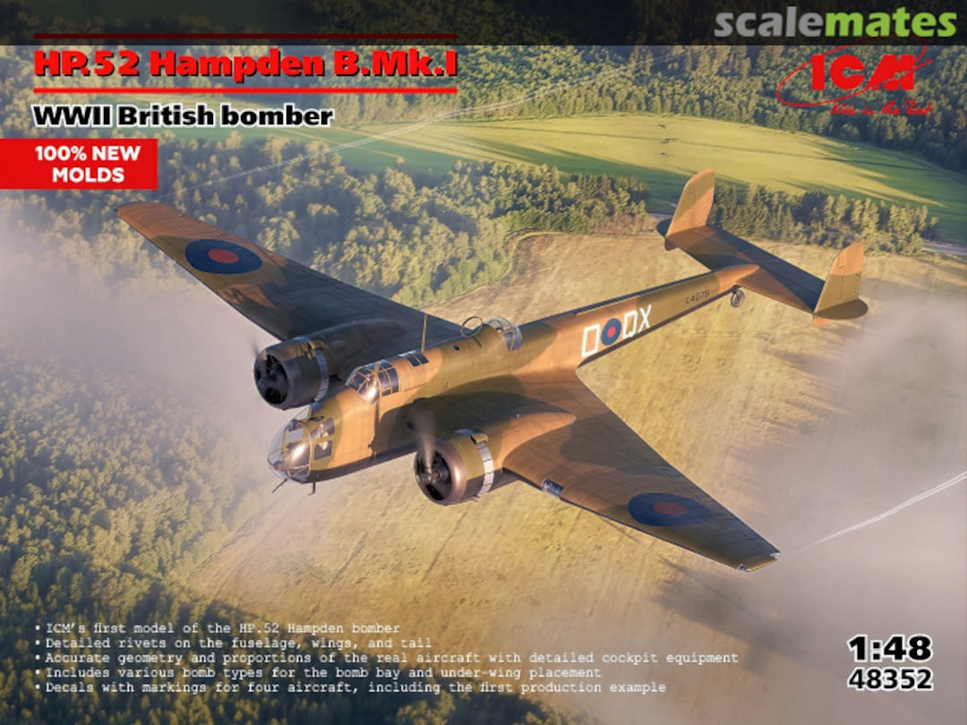 Boxart HP.52 Hampden B.Mk.I 48352 ICM