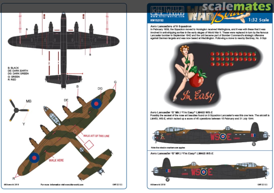 Boxart Avro Lancaster I'm Easy 9th Sq. RAF for HKM (OCT) KW132132 Kits-World