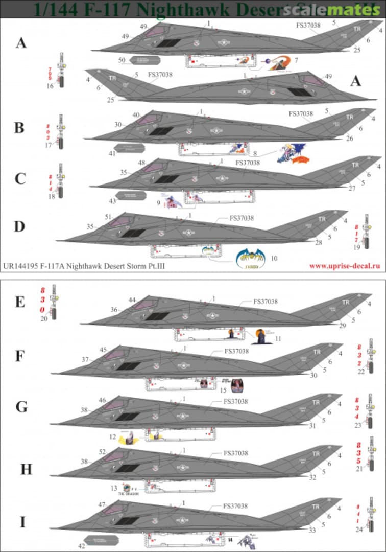 Boxart F-117A Nighthawk Desert Storm Pt.III, with stencils UR144195 UpRise Boxart F-117A Nighthawk Desert Storm Pt.III, with stencils UR144195 UpRise