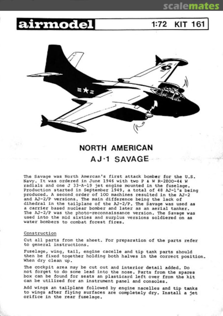 Boxart North American AJ-1 Savage 161 Airmodel Boxart North American AJ-1 Savage 161 Airmodel