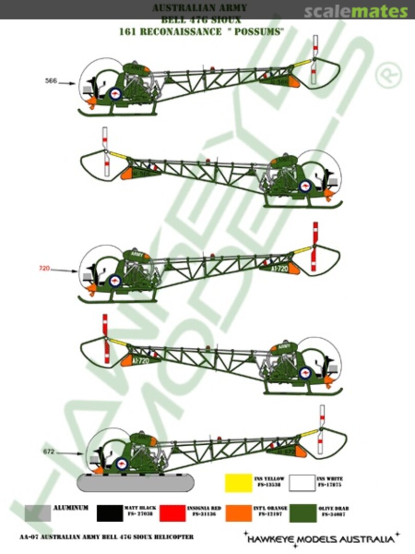 Boxart Australian Bell 47G Sioux AA-07 Hawkeye Models