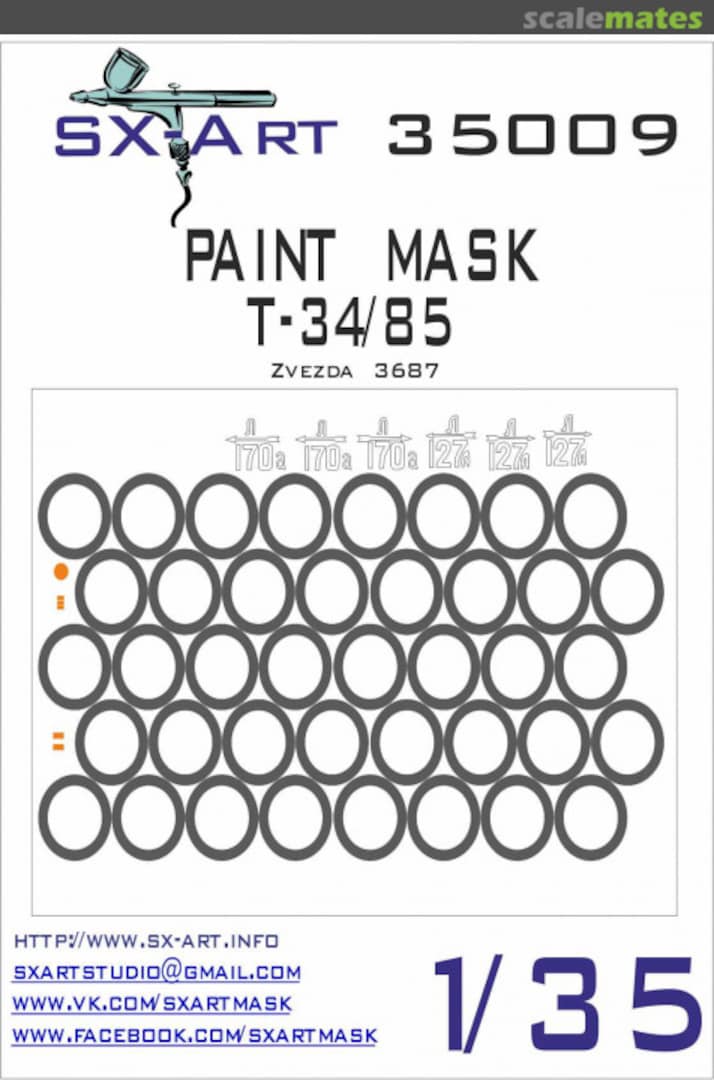 Boxart Paint mask T-34/85 35009 SX-Art Boxart Paint mask T-34/85 35009 SX-Art