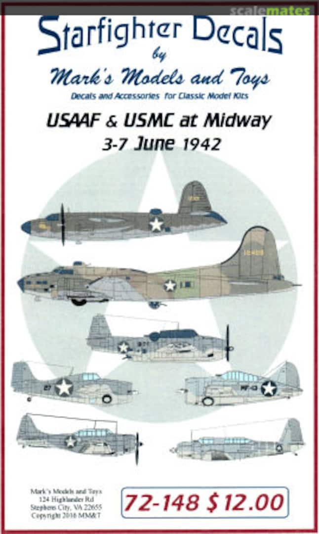 Boxart USAAF & USMC at Midway 3-7 June 1942 72-148 Starfighter Decals Boxart USAAF & USMC at Midway 3-7 June 1942 72-148 Starfighter Decals