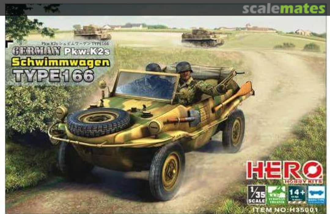 Boxart Pkw.K2s Schwimmwagen Type 166 H35001 Hero Hobby Kits