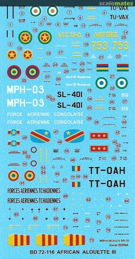 Boxart African Alouette III BD72-116 Berna Decals Boxart African Alouette III BD72-116 Berna Decals