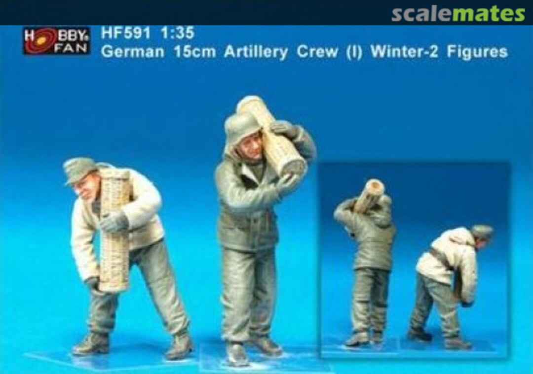 Boxart Ger. 15cm Artillery Crew (I) Winter / 2 Fig. HF591 Hobby Fan