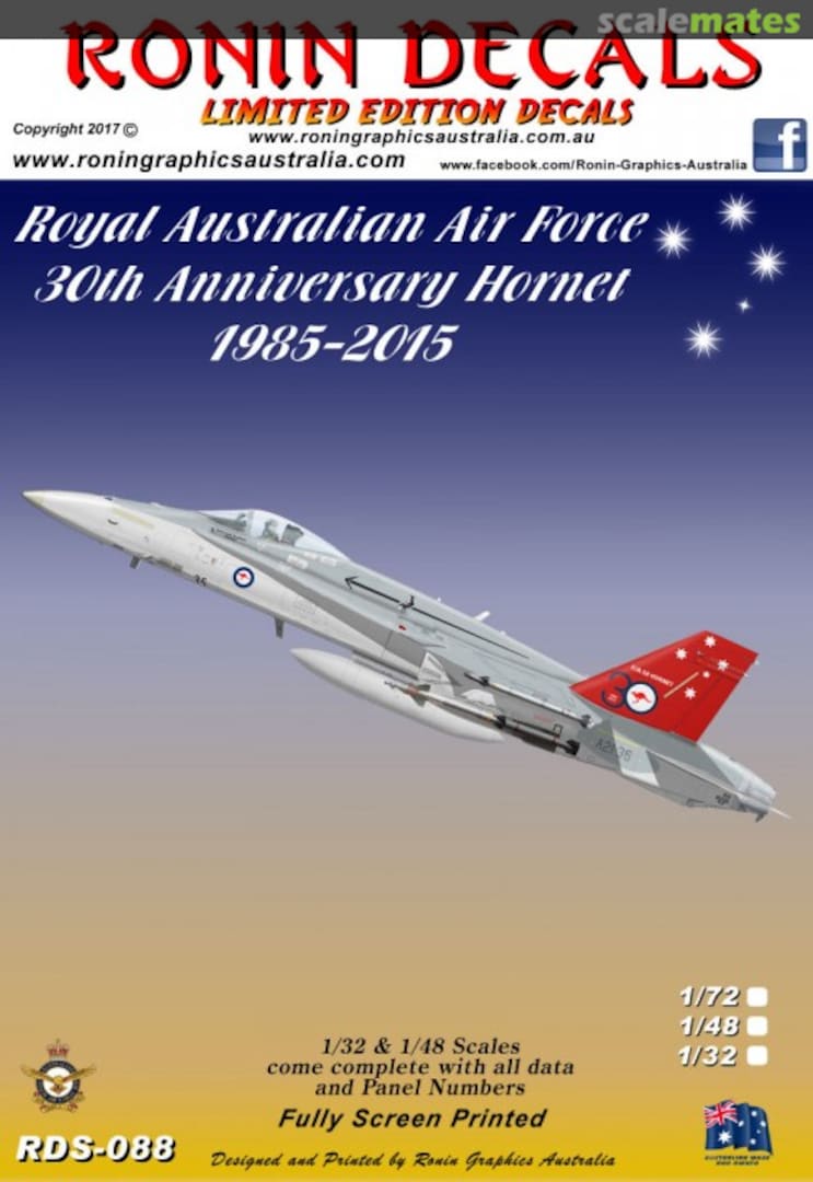 Boxart RAAF F/A-18A Hornet RDS-088 Ronin Decals Boxart RAAF F/A-18A Hornet RDS-088 Ronin Decals