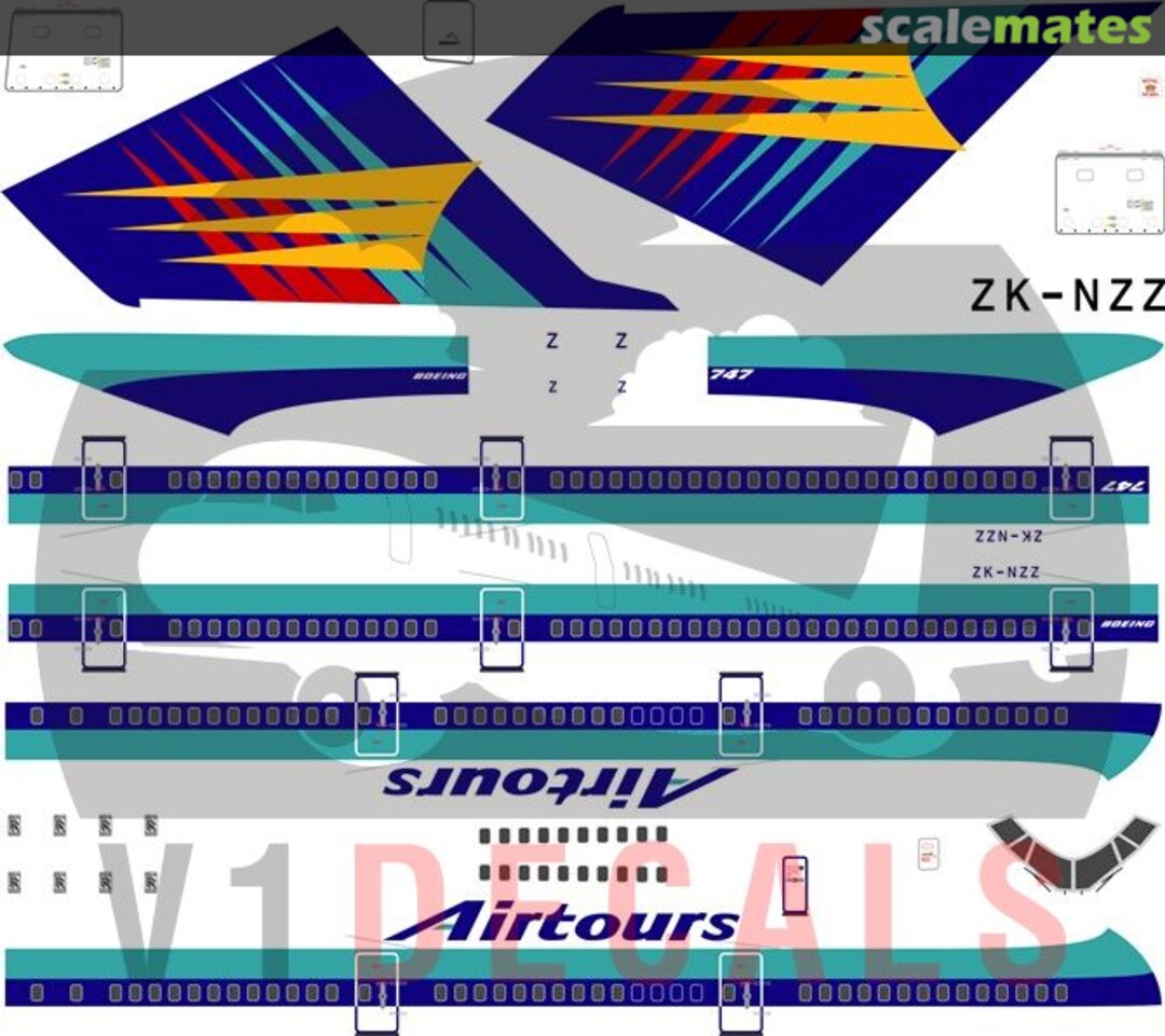 Boxart Airtours International Boeing 747-200 V1D0599-200 V1 Decals Boxart Airtours International Boeing 747-200 V1D0599-200 V1 Decals
