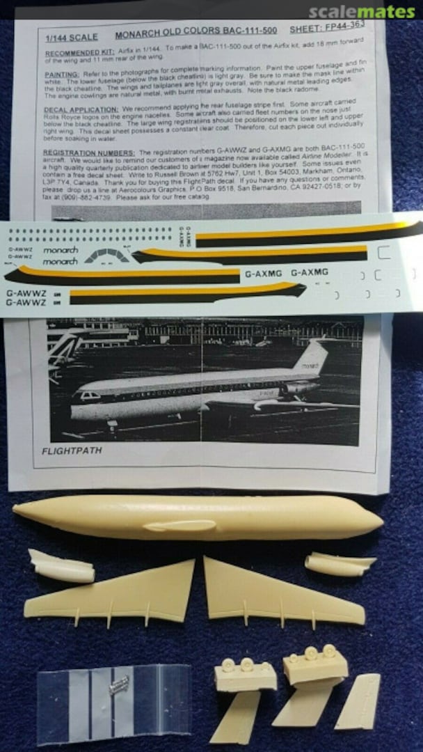 Boxart BAC 1-11-500 Monarch FP44-363 LGW Miniatures