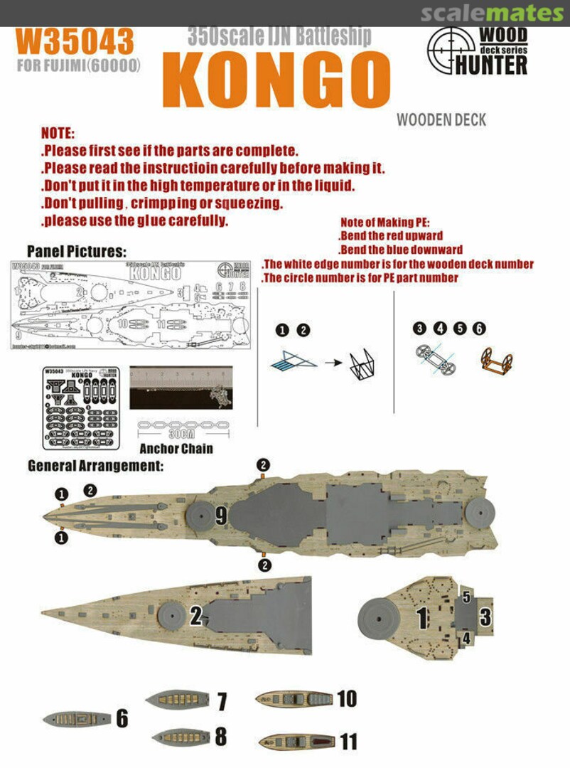 Boxart IJN Battleship Kongo Wooden Deck W35043 Wood Hunter Boxart IJN Battleship Kongo Wooden Deck W35043 Wood Hunter