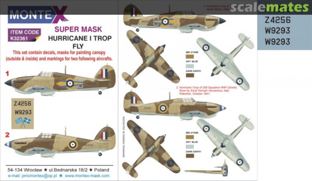 Boxart Hawker Hurricane Mk. I Trop K32361 Montex