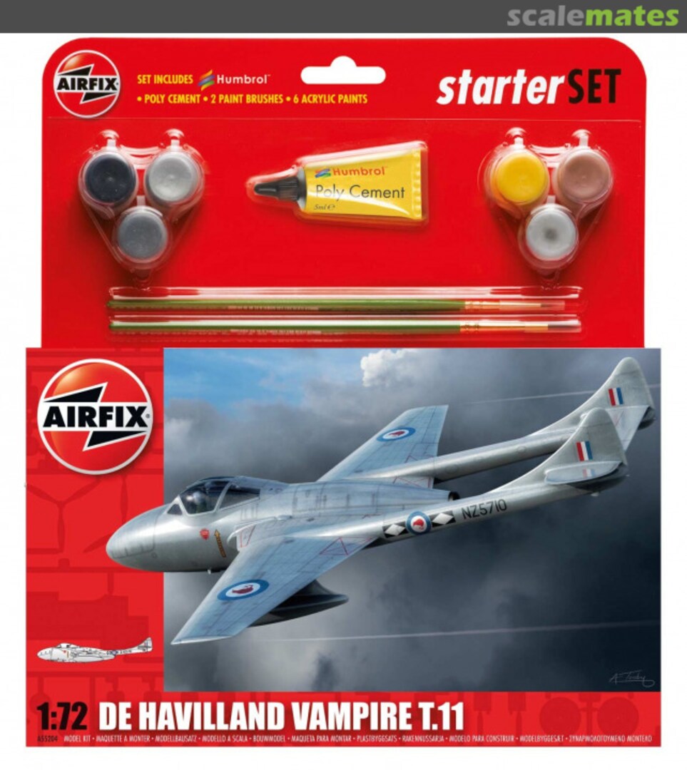 Boxart De Havilland Vampire T.11 A55204 Airfix Boxart De Havilland Vampire T.11 A55204 Airfix