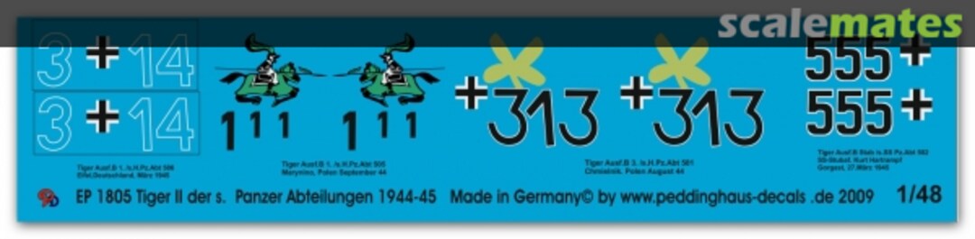 Boxart Tiger II of s.Pz. Abteilungen 1944-45 EP 1805 Peddinghaus-Decals Boxart Tiger II of s.Pz. Abteilungen 1944-45 EP 1805 Peddinghaus-Decals