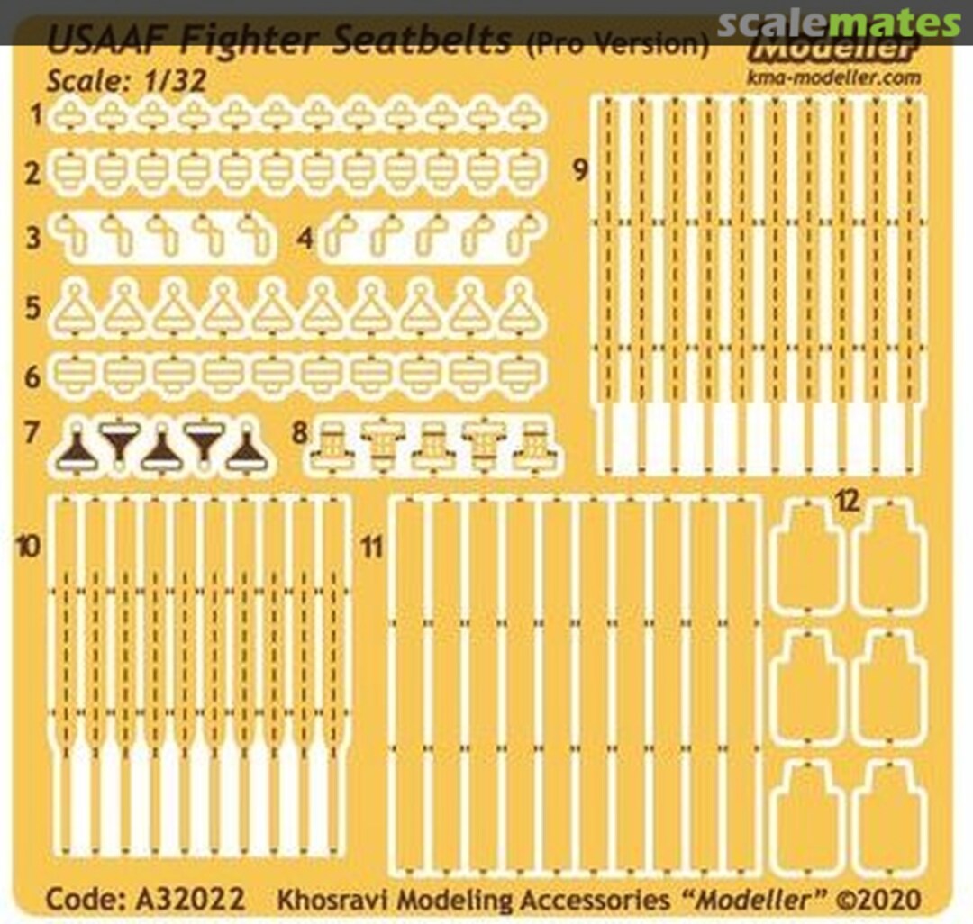 Boxart USAAF Fighter Seatbelts (Pro Version) A32022 Modeller Boxart USAAF Fighter Seatbelts (Pro Version) A32022 Modeller