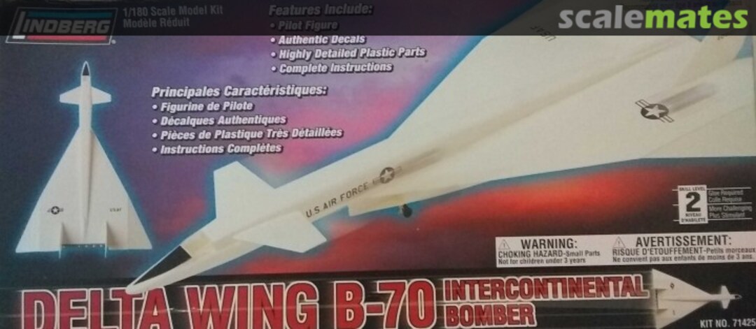 Boxart Delta Wing B-70 Intercontinental Bomber 71425 Lindberg Boxart Delta Wing B-70 Intercontinental Bomber 71425 Lindberg