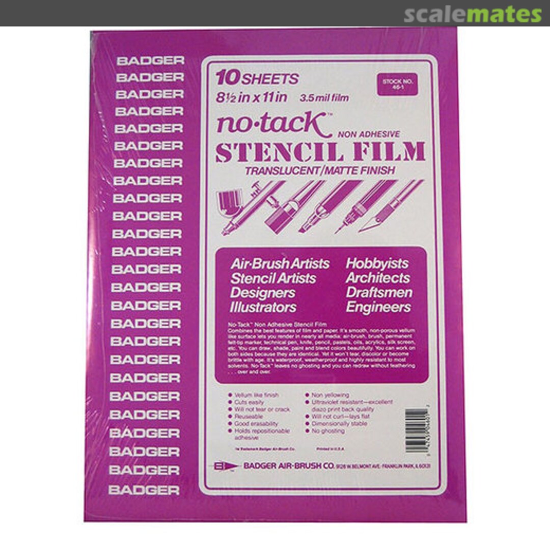 Boxart No-Tack Stencil Film 46-1 Badger