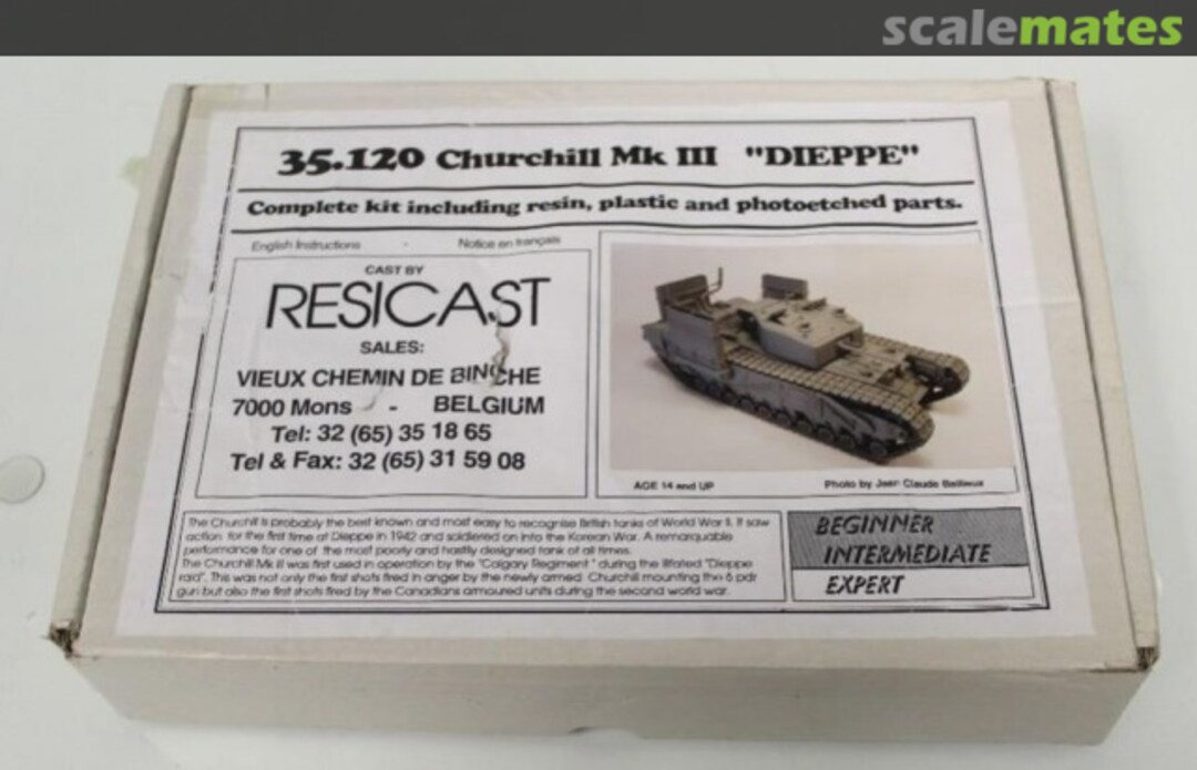 Boxart Churchill Mk III "DIEPPE" 35.120 Resicast Boxart Churchill Mk III "DIEPPE" 35.120 Resicast