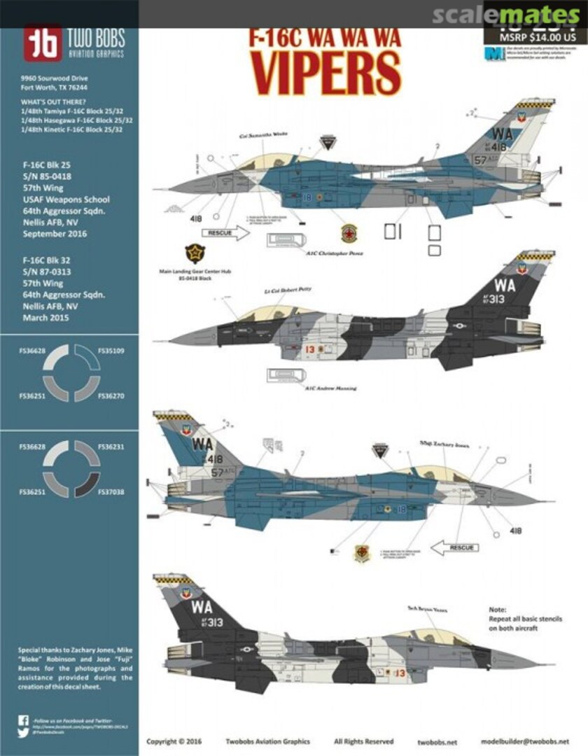 Boxart F-16C WA WA WA Vipers 48-254 TwoBobs Aviation Graphics Boxart F-16C WA WA WA Vipers 48-254 TwoBobs Aviation Graphics