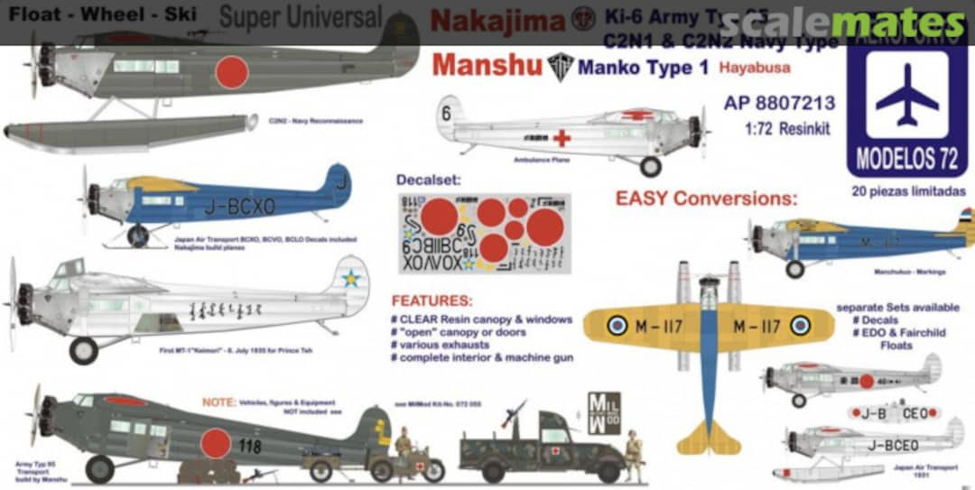 Boxart "Nakajima KI-6" AP8807213 Aeroporto Modelos 72