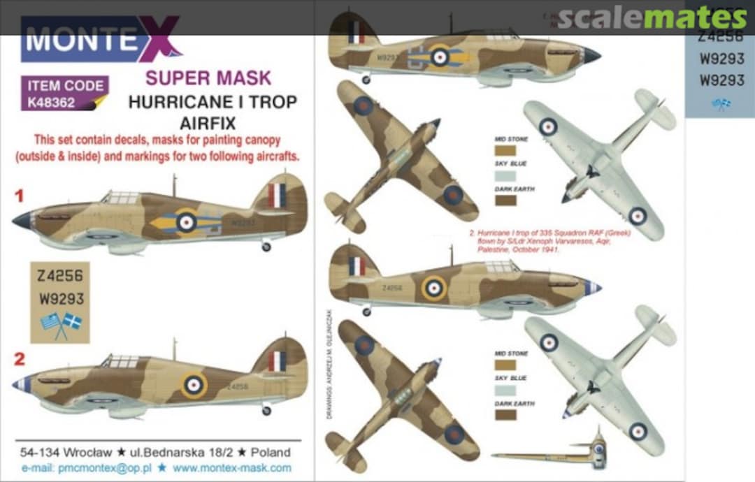 Boxart Hurricane Mk.I Trop. K48362 Montex Boxart Hurricane Mk.I Trop. K48362 Montex