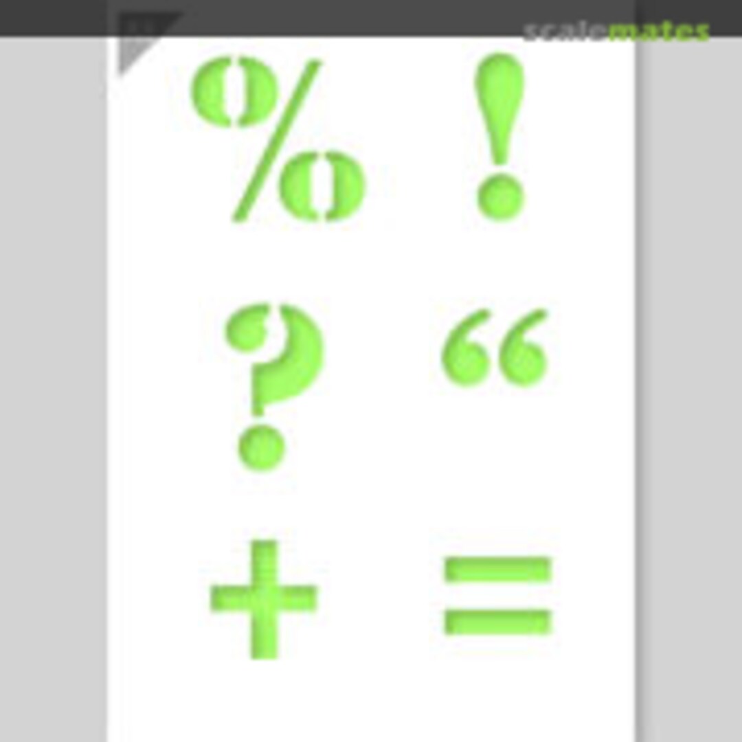 Boxart Alphabet % ! ? " + = Symbols Stencil – A3 Alphabet 13 QBIX Brand Boxart Alphabet % ! ? " + = Symbols Stencil – A3 Alphabet 13 QBIX Brand