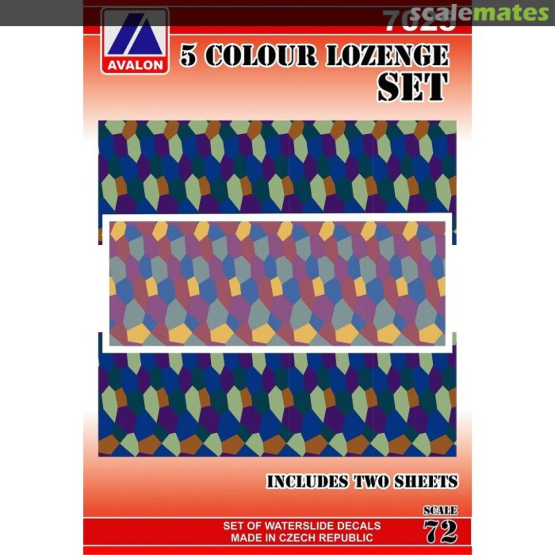 Boxart 5 Colour Lozenge Set Includes Two Sheets 7025 Avalon Decals