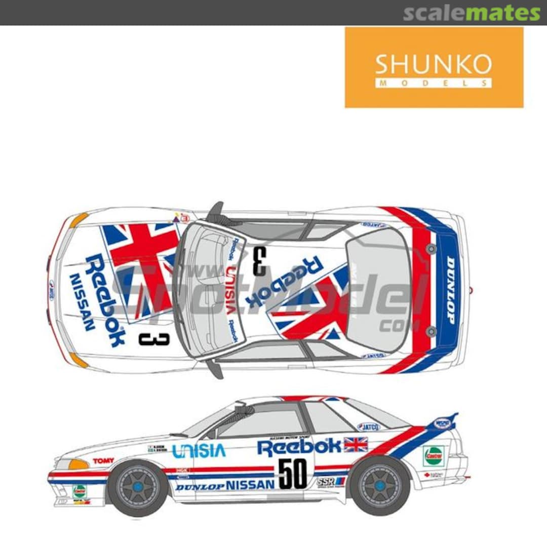 Boxart Nissan Skyline GT-R Group A Hasemi Motor Sport Team sponsored by Reebok #3, 50 SHK-D436 Shunko Models Boxart Nissan Skyline GT-R Group A Hasemi Motor Sport Team sponsored by Reebok #3, 50 SHK-D436 Shunko Models