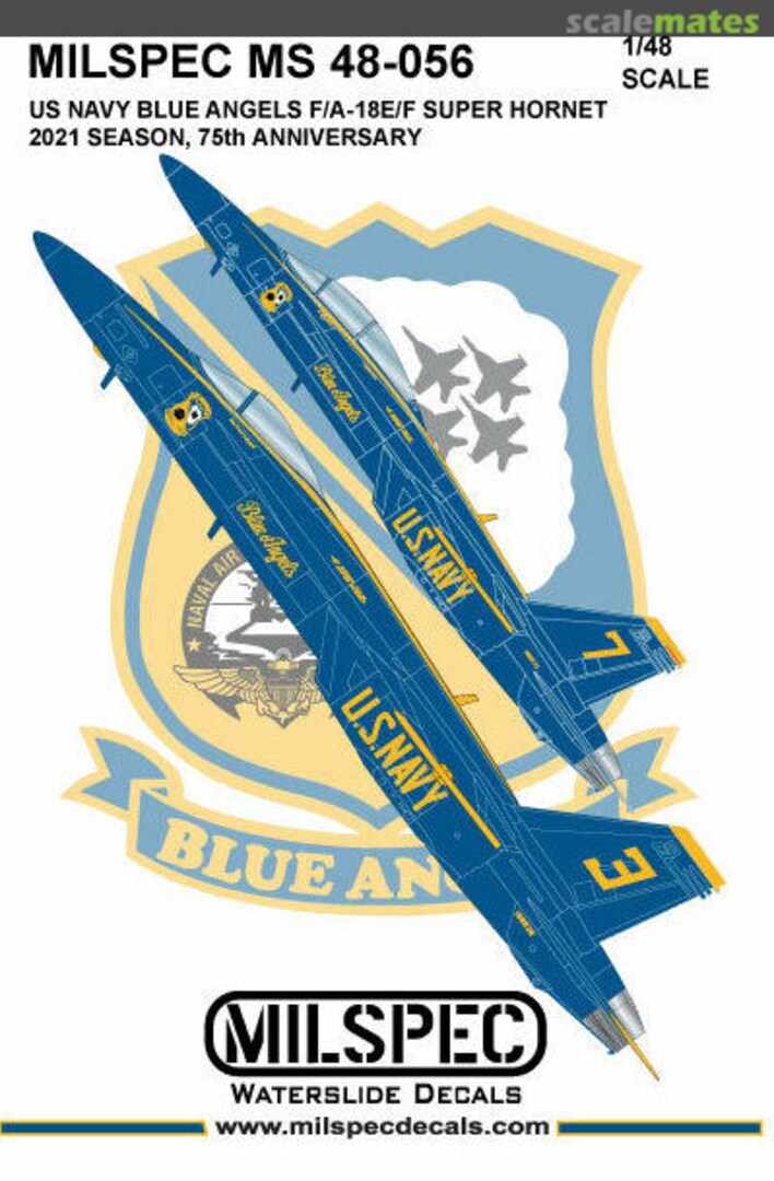Boxart US Navy Blue Angels F/A-18E/F Super Hornet MS 48-056 Milspec Boxart US Navy Blue Angels F/A-18E/F Super Hornet MS 48-056 Milspec