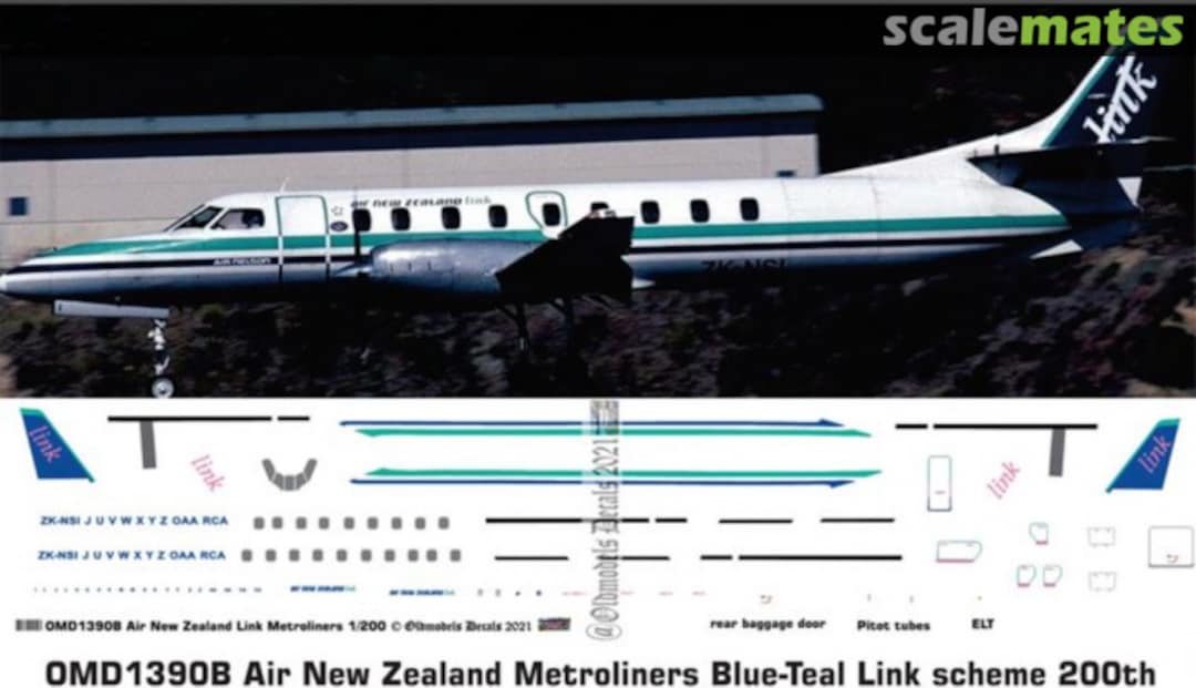 Boxart Air NZ - Air Nelson Blue/Teal Metroliner OMD1390B Oldmodels Decals Boxart Air NZ - Air Nelson Blue/Teal Metroliner OMD1390B Oldmodels Decals