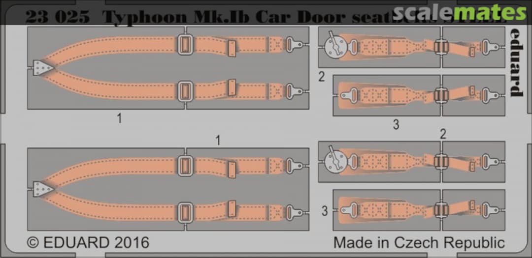 Boxart Typhoon Mk.Ib Car Door seatbelts 23025 Eduard