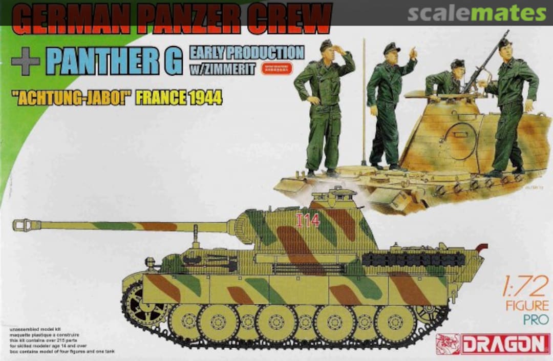 Boxart Panther Ausf. G early production w/Zimmerit + Panzer Crew 7363 Dragon