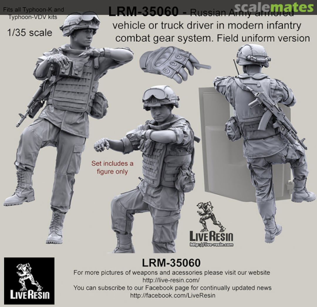 Boxart Russian Army armored vehicle or truck driver in modern infantry combat gear system set 13 LRM-35060 Live Resin