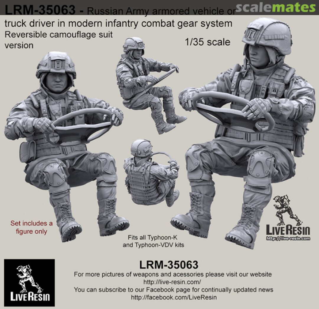 Boxart Russian Army armored vehicle or truck driver in modern infantry combat gear system set 16 LRM-35063 Live Resin