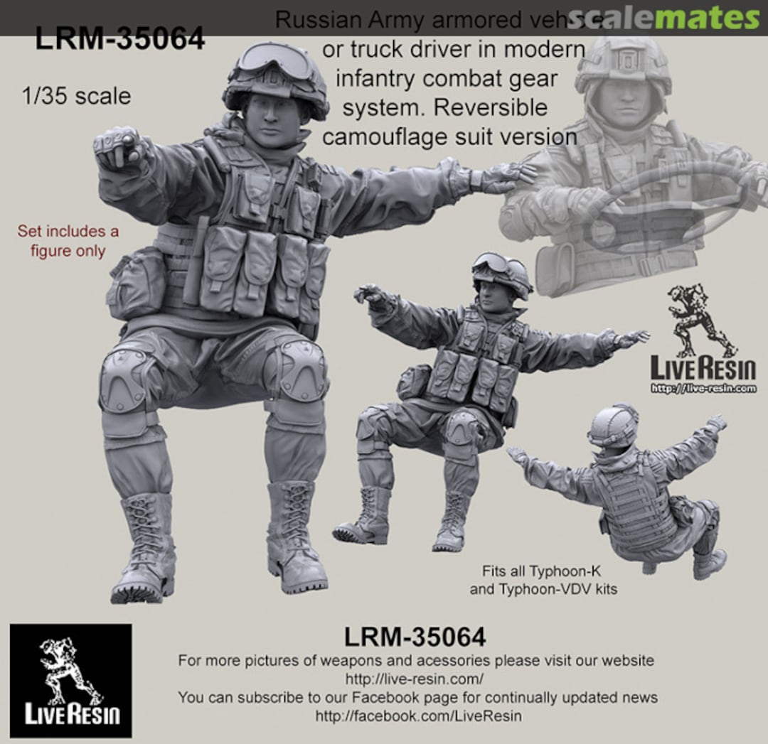 Boxart Russian Army armored vehicle or truck commander in modern infantry combat gear system set 17 LRM-35064 Live Resin